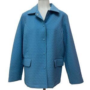 NWT Womens Liz Claiborne Quilted Light Blue Jacket M